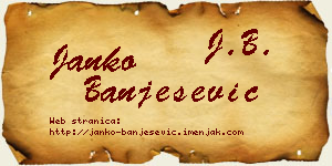 Janko Banješević vizit kartica